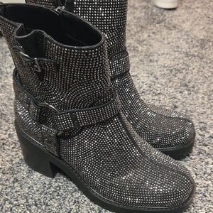 Jessica Simpson Sparkling Black Heeled Boots